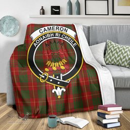 Scottish Cameron Clan Tartan Blanket with Family Crest Tartan Plaid Sherpa Blanket Scottish Plaid Tartan Plaid - ScotsTee - scotstee.com