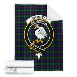Scottish Campbell of Cawdor Modern Clan Tartan Blanket with Family Crest Tartan Plaid Sherpa Blanket Scottish Plaid Tartan Plaid - ScotsTee - scotstee.com