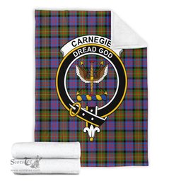 Scottish Carnegie Ancient Clan Tartan Blanket with Family Crest Tartan Plaid Sherpa Blanket Scottish Plaid Tartan Plaid - ScotsTee - scotstee.com