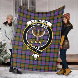 Scottish Carnegie Ancient Clan Tartan Blanket with Family Crest Tartan Plaid Sherpa Blanket Scottish Plaid Tartan Plaid - ScotsTee - scotstee.com