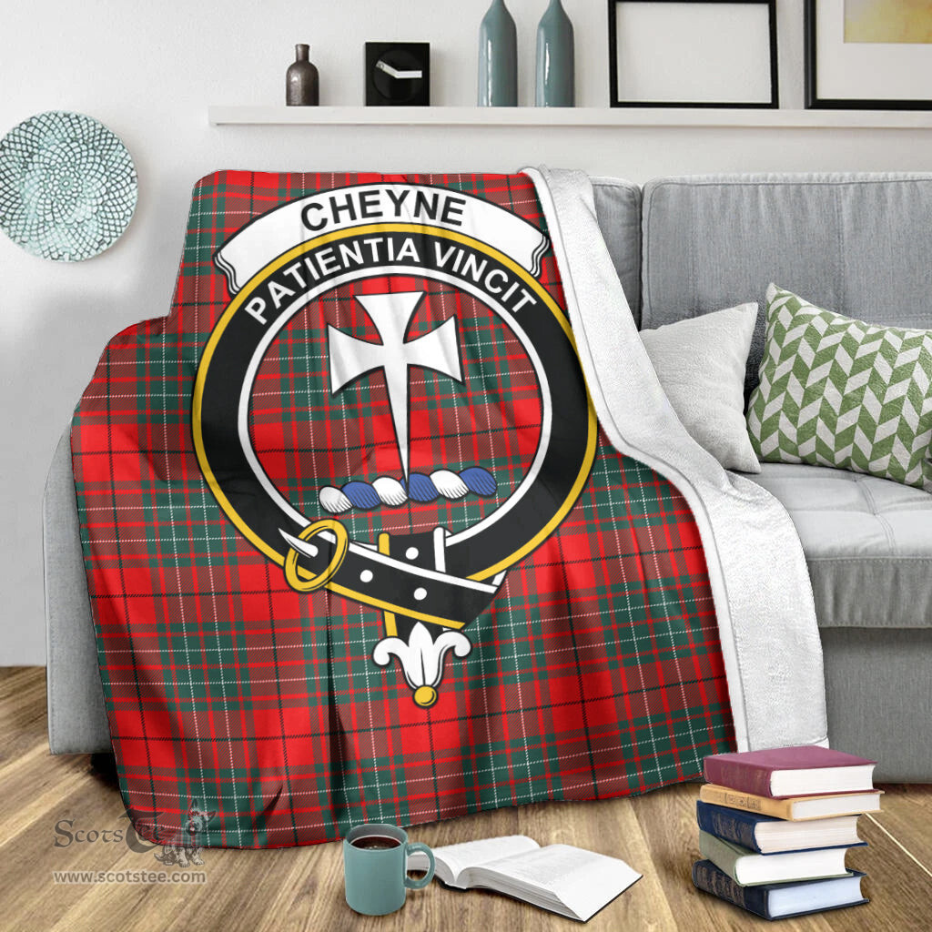 Scottish Cheyne Clan Tartan Blanket with Family Crest Tartan Plaid Sherpa Blanket Scottish Plaid Tartan Plaid - ScotsTee - scotstee.com