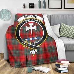 Scottish Cheyne Clan Tartan Blanket with Family Crest Tartan Plaid Sherpa Blanket Scottish Plaid Tartan Plaid - ScotsTee - scotstee.com