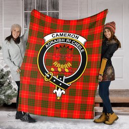 Scottish Cameron Modern Clan Tartan Blanket with Family Crest Tartan Plaid Sherpa Blanket Scottish Plaid Tartan Plaid - ScotsTee - scotstee.com