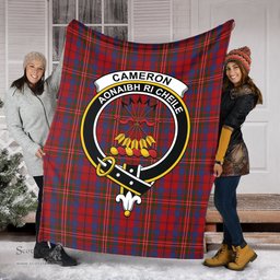 Scottish Cameron of Locheil Clan Tartan Blanket with Family Crest Tartan Plaid Sherpa Blanket Scottish Plaid Tartan Plaid - ScotsTee - scotstee.com