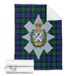 Scottish Black Watch Modern Clan Tartan Blanket with Family Crest Tartan Plaid Sherpa Blanket Scottish Plaid Tartan Plaid - ScotsTee - scotstee.com