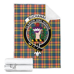 Scottish Buchanan Ancient Clan Tartan Blanket with Family Crest Tartan Plaid Sherpa Blanket Scottish Plaid Tartan Plaid - ScotsTee - scotstee.com