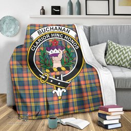 Scottish Buchanan Ancient Clan Tartan Blanket with Family Crest Tartan Plaid Sherpa Blanket Scottish Plaid Tartan Plaid - ScotsTee - scotstee.com