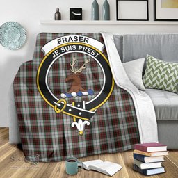 Scottish Fraser Dress Clan Tartan Blanket with Family Crest Tartan Plaid Sherpa Blanket Scottish Plaid Tartan Plaid - ScotsTee - scotstee.com
