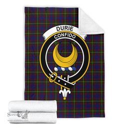 Scottish Durie Clan Tartan Blanket with Family Crest Tartan Plaid Sherpa Blanket Scottish Plaid Tartan Plaid - ScotsTee - scotstee.com