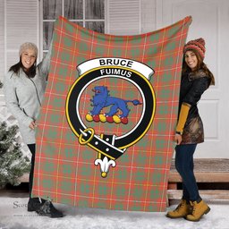 Scottish Bruce Ancient Clan Tartan Blanket with Family Crest Tartan Plaid Sherpa Blanket Scottish Plaid Tartan Plaid - ScotsTee - scotstee.com