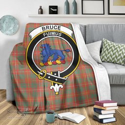 Scottish Bruce Ancient Clan Tartan Blanket with Family Crest Tartan Plaid Sherpa Blanket Scottish Plaid Tartan Plaid - ScotsTee - scotstee.com