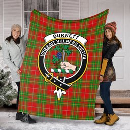 Scottish Burnett Ancient Clan Tartan Blanket with Family Crest Tartan Plaid Sherpa Blanket Scottish Plaid Tartan Plaid - ScotsTee - scotstee.com