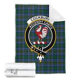 Scottish Cockburn Ancient Clan Tartan Blanket with Family Crest Tartan Plaid Sherpa Blanket Scottish Plaid Tartan Plaid - ScotsTee - scotstee.com