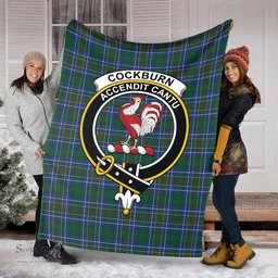 Scottish Cockburn Ancient Clan Tartan Blanket with Family Crest Tartan Plaid Sherpa Blanket Scottish Plaid Tartan Plaid - ScotsTee - scotstee.com