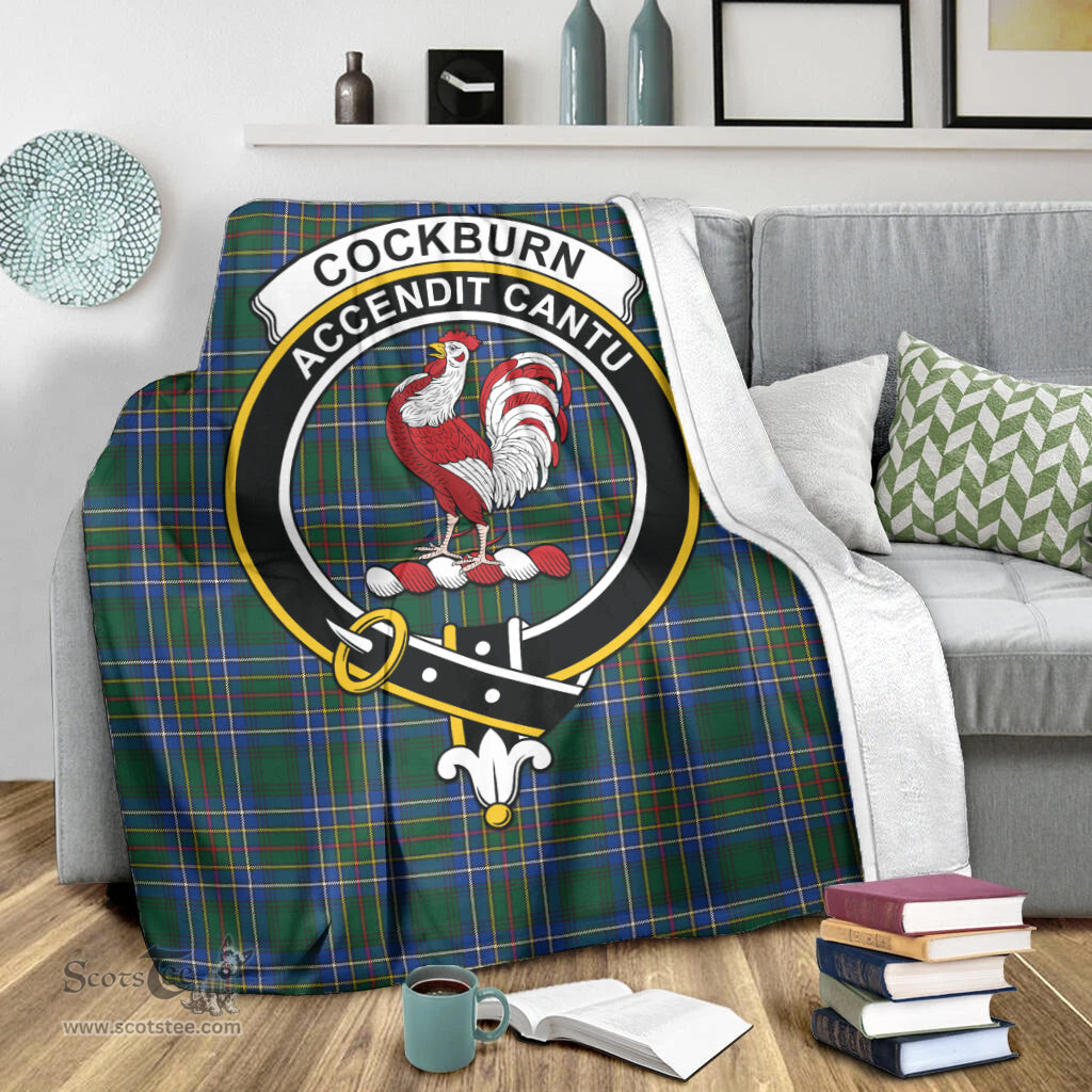 Scottish Cockburn Ancient Clan Tartan Blanket with Family Crest Tartan Plaid Sherpa Blanket Scottish Plaid Tartan Plaid - ScotsTee - scotstee.com