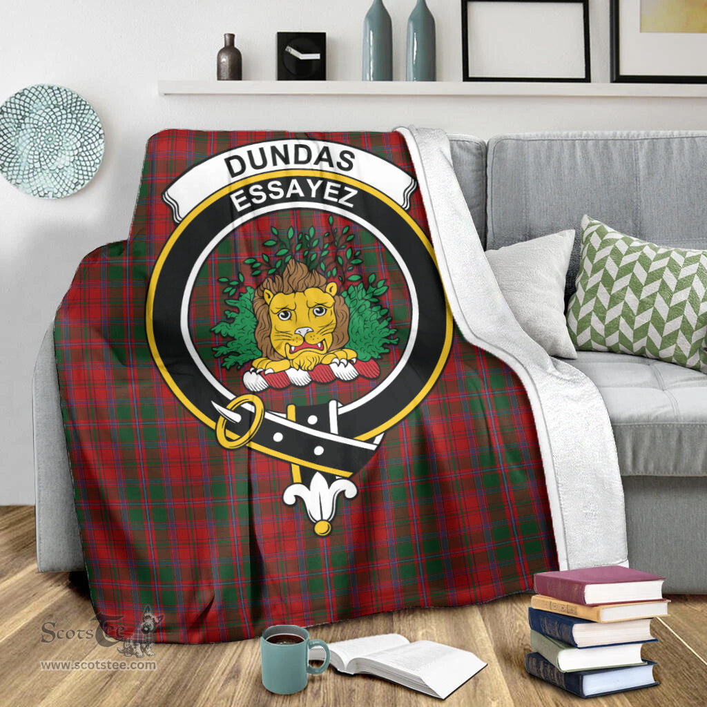 Scottish Dundas Red Clan Tartan Blanket with Family Crest Tartan Plaid Sherpa Blanket Scottish Plaid Tartan Plaid - ScotsTee - scotstee.com