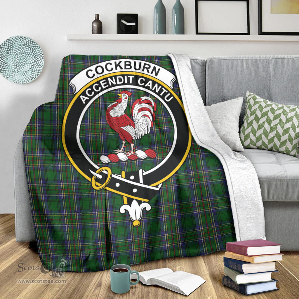 Scottish Cockburn Clan Tartan Blanket with Family Crest Tartan Plaid Sherpa Blanket Scottish Plaid Tartan Plaid - ScotsTee - scotstee.com