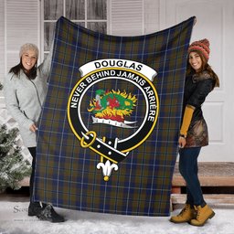 Scottish Douglas Brown Clan Tartan Blanket with Family Crest Tartan Plaid Sherpa Blanket Scottish Plaid Tartan Plaid - ScotsTee - scotstee.com