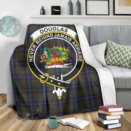 Scottish Douglas Brown Clan Tartan Blanket with Family Crest Tartan Plaid Sherpa Blanket Scottish Plaid Tartan Plaid - ScotsTee - scotstee.com
