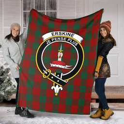 Scottish Erskine Clan Tartan Blanket with Family Crest Tartan Plaid Sherpa Blanket Scottish Plaid Tartan Plaid - ScotsTee - scotstee.com