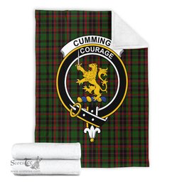 Scottish Cumming Hunting Clan Tartan Blanket with Family Crest Tartan Plaid Sherpa Blanket Scottish Plaid Tartan Plaid - ScotsTee - scotstee.com