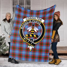 Scottish Congilton Clan Tartan Blanket with Family Crest Tartan Plaid Sherpa Blanket Scottish Plaid Tartan Plaid - ScotsTee - scotstee.com