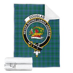 Scottish Douglas Ancient Clan Tartan Blanket with Family Crest Tartan Plaid Sherpa Blanket Scottish Plaid Tartan Plaid - ScotsTee - scotstee.com