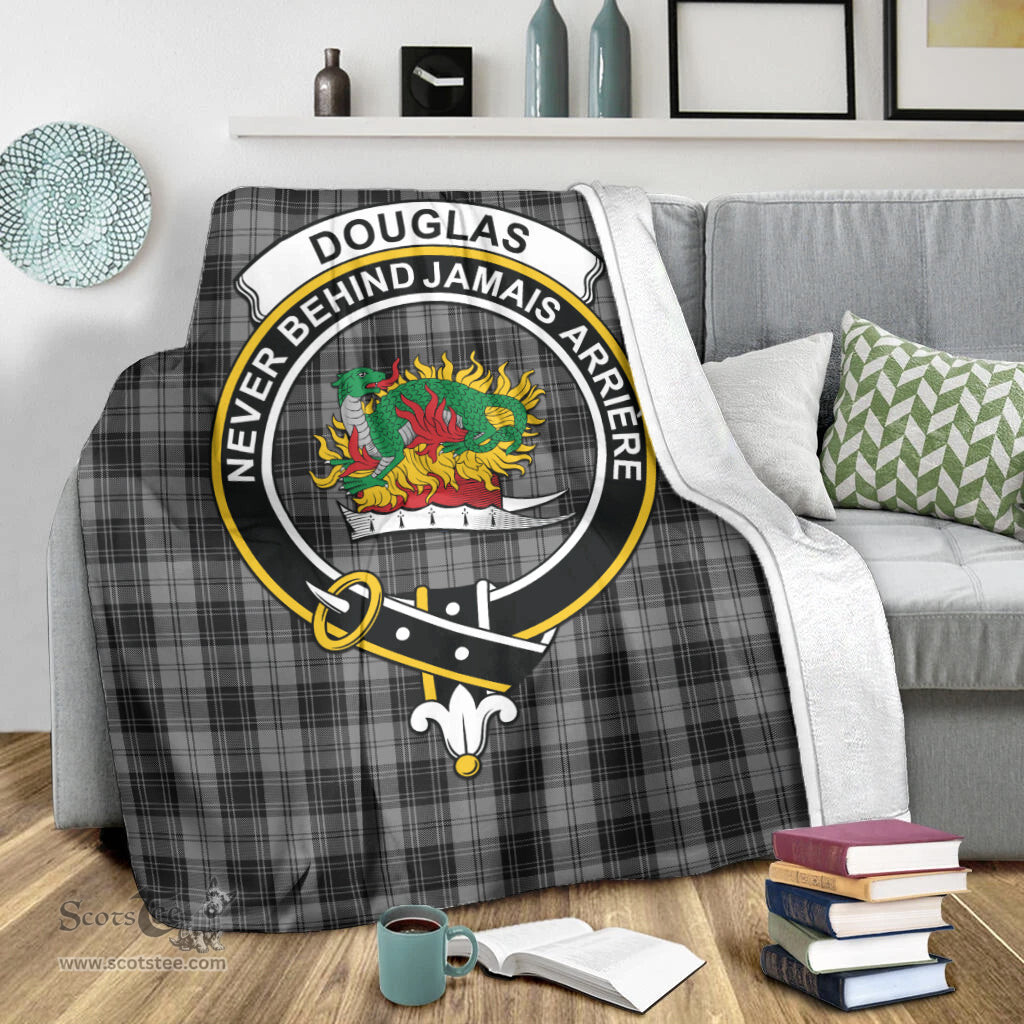 Scottish Douglas Grey Clan Tartan Blanket with Family Crest Tartan Plaid Sherpa Blanket Scottish Plaid Tartan Plaid - ScotsTee - scotstee.com