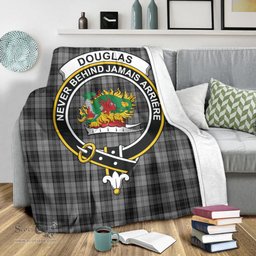 Scottish Douglas Grey Clan Tartan Blanket with Family Crest Tartan Plaid Sherpa Blanket Scottish Plaid Tartan Plaid - ScotsTee - scotstee.com