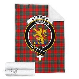 Scottish Cumming Modern Clan Tartan Blanket with Family Crest Tartan Plaid Sherpa Blanket Scottish Plaid Tartan Plaid - ScotsTee - scotstee.com