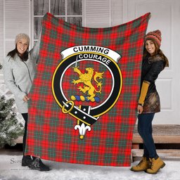Scottish Cumming Modern Clan Tartan Blanket with Family Crest Tartan Plaid Sherpa Blanket Scottish Plaid Tartan Plaid - ScotsTee - scotstee.com