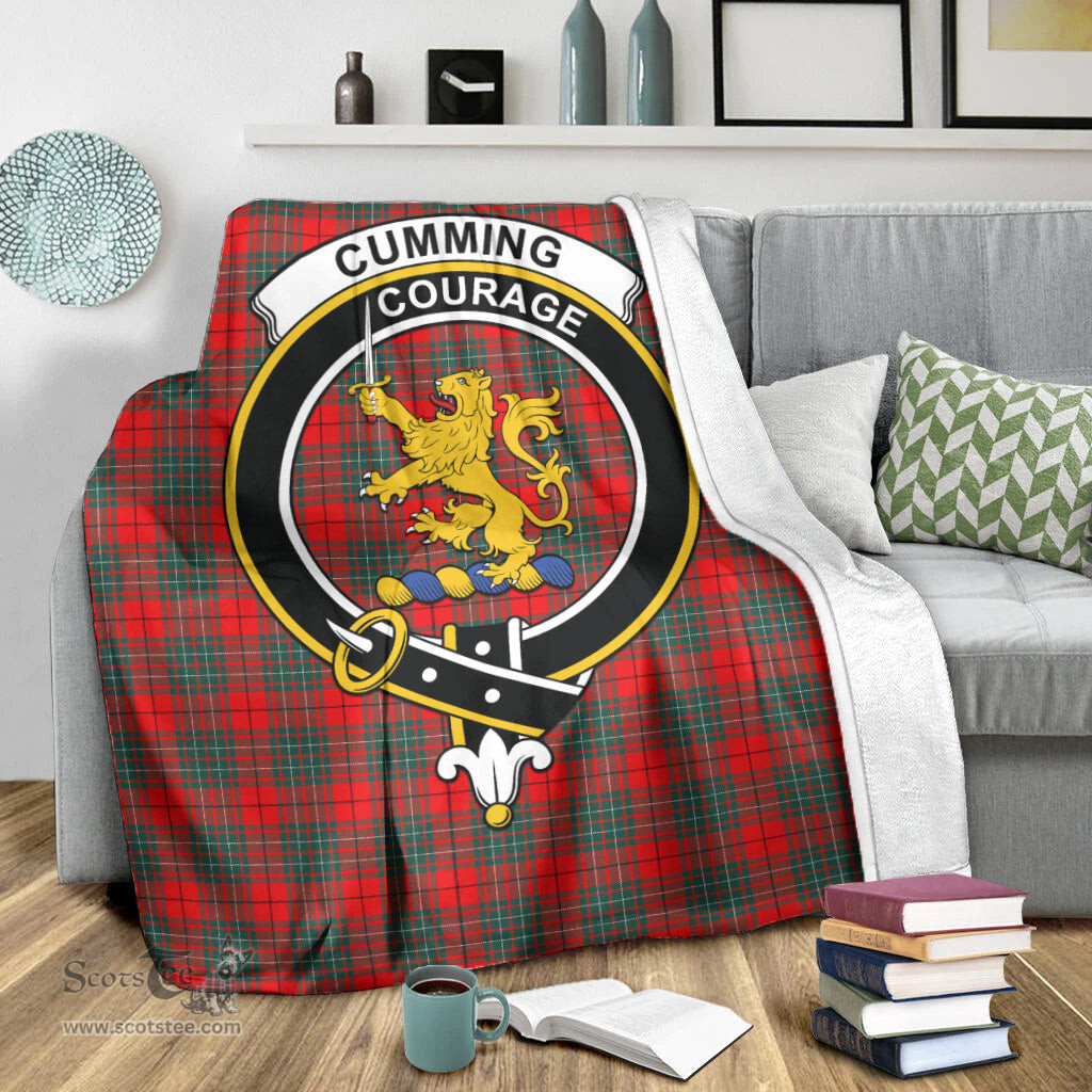 Scottish Cumming Modern Clan Tartan Blanket with Family Crest Tartan Plaid Sherpa Blanket Scottish Plaid Tartan Plaid - ScotsTee - scotstee.com