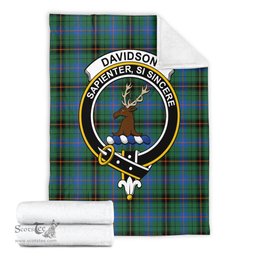 Scottish Davidson Ancient Clan Tartan Blanket with Family Crest Tartan Plaid Sherpa Blanket Scottish Plaid Tartan Plaid - ScotsTee - scotstee.com