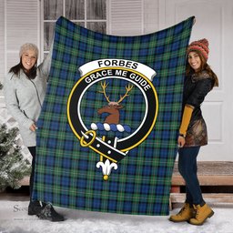 Scottish Forbes Ancient Clan Tartan Blanket with Family Crest Tartan Plaid Sherpa Blanket Scottish Plaid Tartan Plaid - ScotsTee - scotstee.com