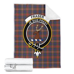 Scottish Fraser Hunting Modern Clan Tartan Blanket with Family Crest Tartan Plaid Sherpa Blanket Scottish Plaid Tartan Plaid - ScotsTee - scotstee.com