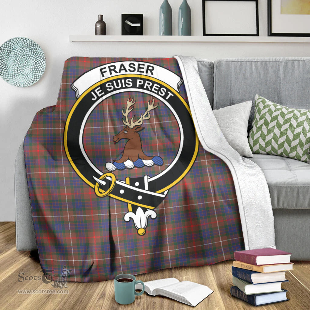 Scottish Fraser Hunting Modern Clan Tartan Blanket with Family Crest Tartan Plaid Sherpa Blanket Scottish Plaid Tartan Plaid - ScotsTee - scotstee.com