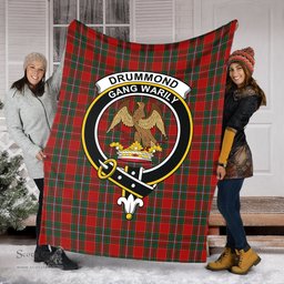 Scottish Drummond Ancient Clan Tartan Blanket with Family Crest Tartan Plaid Sherpa Blanket Scottish Plaid Tartan Plaid - ScotsTee - scotstee.com