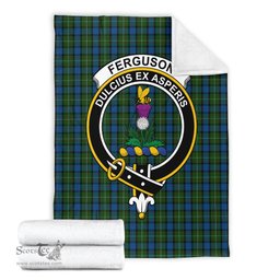 Scottish Ferguson of Atholl Clan Tartan Blanket with Family Crest Tartan Plaid Sherpa Blanket Scottish Plaid Tartan Plaid - ScotsTee - scotstee.com