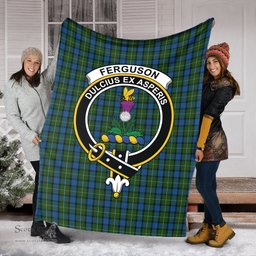 Scottish Ferguson of Atholl Clan Tartan Blanket with Family Crest Tartan Plaid Sherpa Blanket Scottish Plaid Tartan Plaid - ScotsTee - scotstee.com