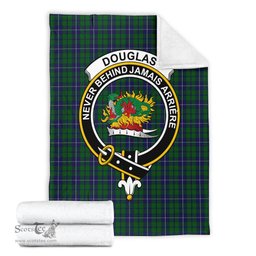 Scottish Douglas Green Clan Tartan Blanket with Family Crest Tartan Plaid Sherpa Blanket Scottish Plaid Tartan Plaid - ScotsTee - scotstee.com