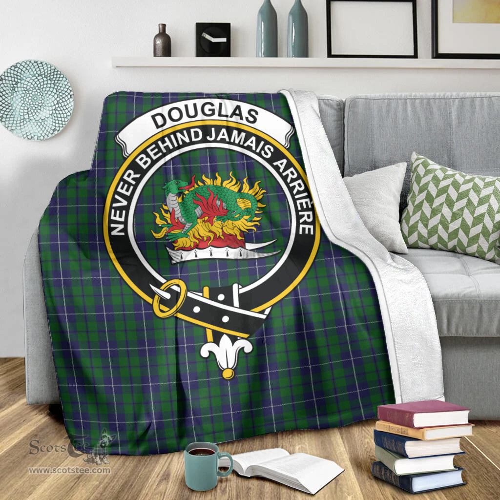 Scottish Douglas Green Clan Tartan Blanket with Family Crest Tartan Plaid Sherpa Blanket Scottish Plaid Tartan Plaid - ScotsTee - scotstee.com