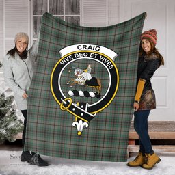 Scottish Craig Clan Tartan Blanket with Family Crest Tartan Plaid Sherpa Blanket Scottish Plaid Tartan Plaid - ScotsTee - scotstee.com