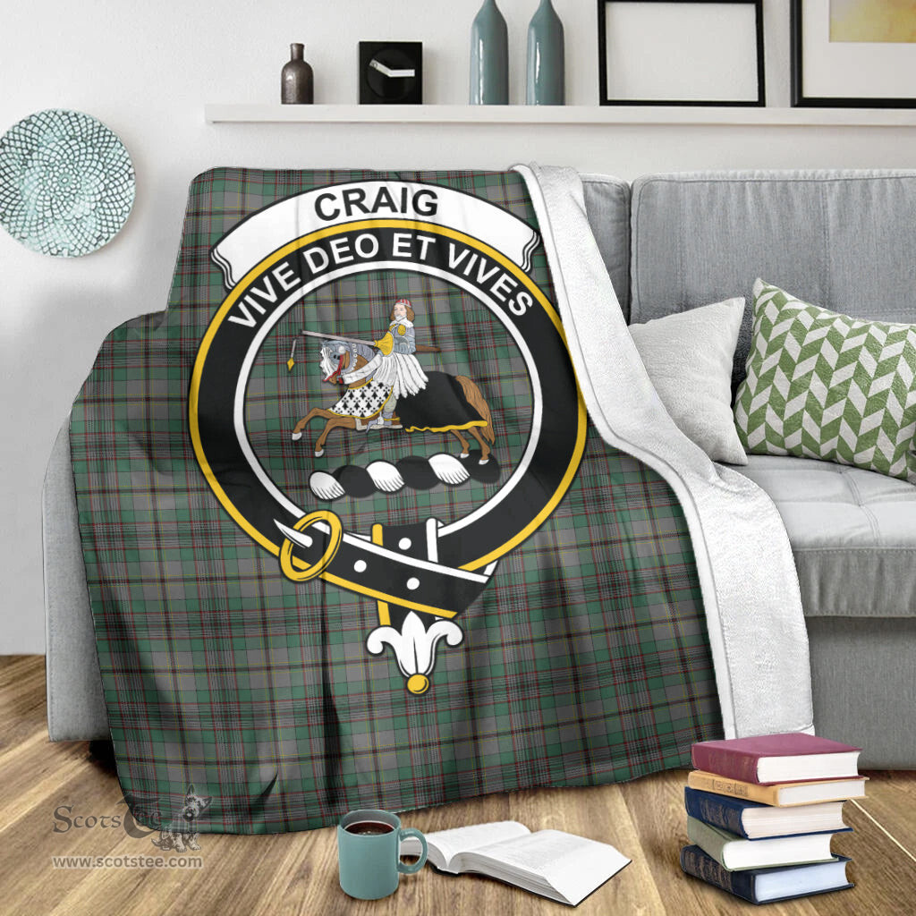 Scottish Craig Clan Tartan Blanket with Family Crest Tartan Plaid Sherpa Blanket Scottish Plaid Tartan Plaid - ScotsTee - scotstee.com