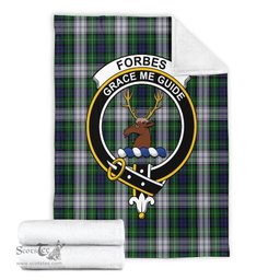 Scottish Forbes Dress Clan Tartan Blanket with Family Crest Tartan Plaid Sherpa Blanket Scottish Plaid Tartan Plaid - ScotsTee - scotstee.com