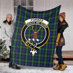 Scottish Forbes Clan Tartan Blanket with Family Crest Tartan Plaid Sherpa Blanket Scottish Plaid Tartan Plaid - ScotsTee - scotstee.com
