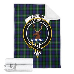 Scottish Forbes Clan Tartan Blanket with Family Crest Tartan Plaid Sherpa Blanket Scottish Plaid Tartan Plaid - ScotsTee - scotstee.com