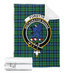 Scottish Forsyth Ancient Clan Tartan Blanket with Family Crest Tartan Plaid Sherpa Blanket Scottish Plaid Tartan Plaid - ScotsTee - scotstee.com