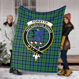 Scottish Forsyth Ancient Clan Tartan Blanket with Family Crest Tartan Plaid Sherpa Blanket Scottish Plaid Tartan Plaid - ScotsTee - scotstee.com