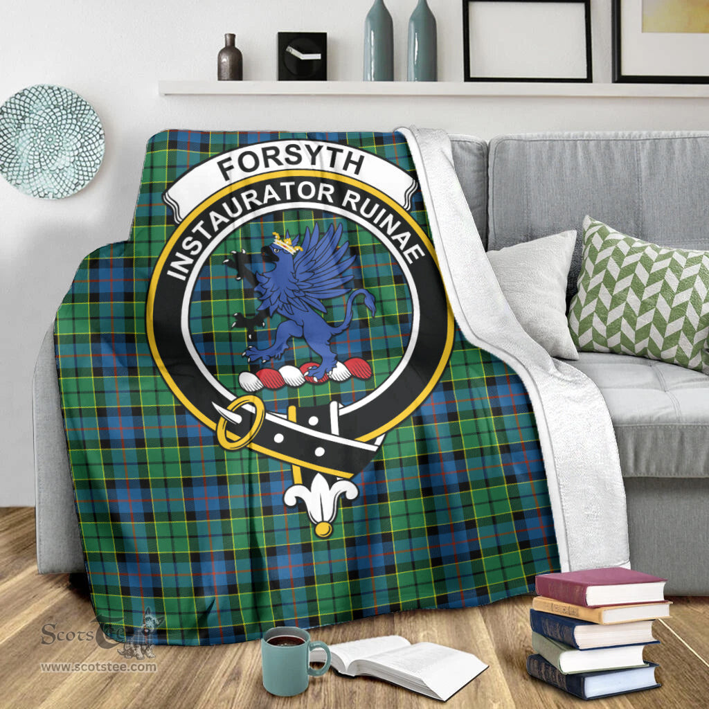 Scottish Forsyth Ancient Clan Tartan Blanket with Family Crest Tartan Plaid Sherpa Blanket Scottish Plaid Tartan Plaid - ScotsTee - scotstee.com