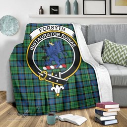Scottish Forsyth Ancient Clan Tartan Blanket with Family Crest Tartan Plaid Sherpa Blanket Scottish Plaid Tartan Plaid - ScotsTee - scotstee.com